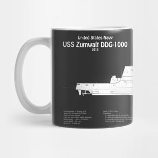 USS Zumwalt DDG-1000 Destroyer ship plans - PBDpng Mug